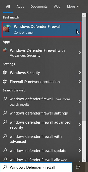 Windows Defender Firewall