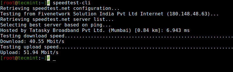 Check network speed for Linux VPS