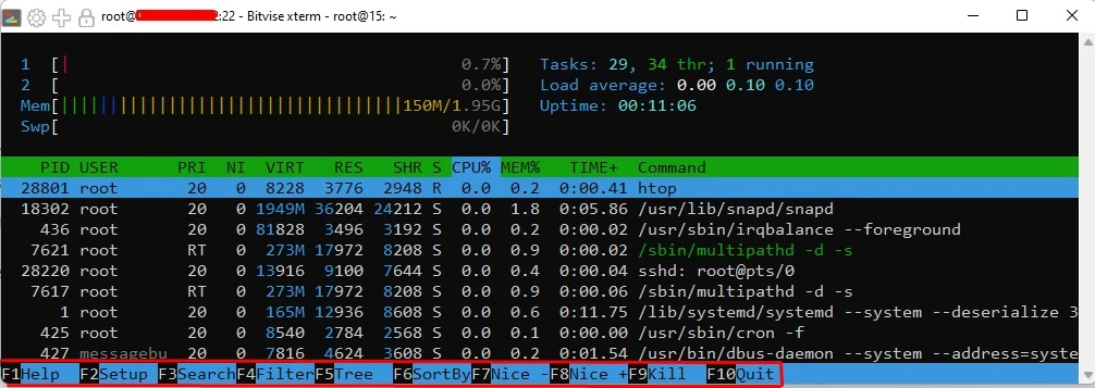 Common-Htop-Commands