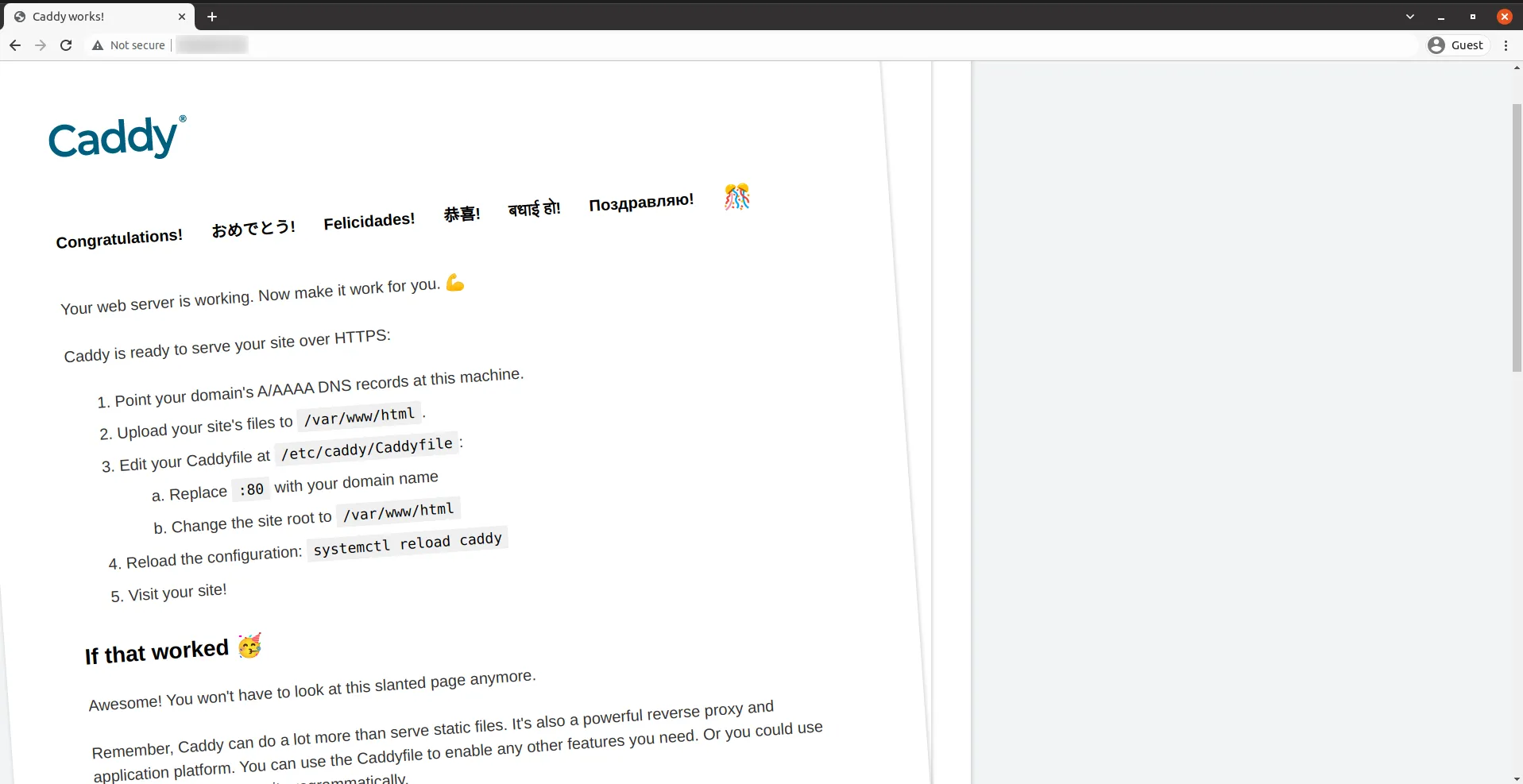 Access Caddy Web Server