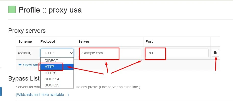 Enter Proxy Information